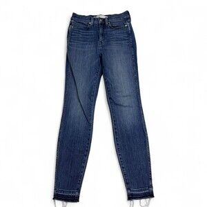 AYR Women's Skinny Jeans Size 27 W27 L28‎ Raw Hem Mid Blue